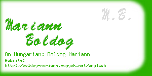 mariann boldog business card